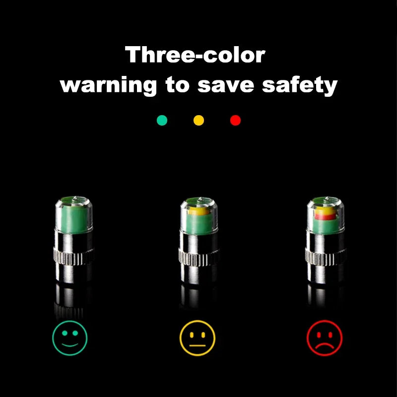 SEAMETAL 4pcs Car Tire Pressure Indicator Tire Pressure Gauge Alert