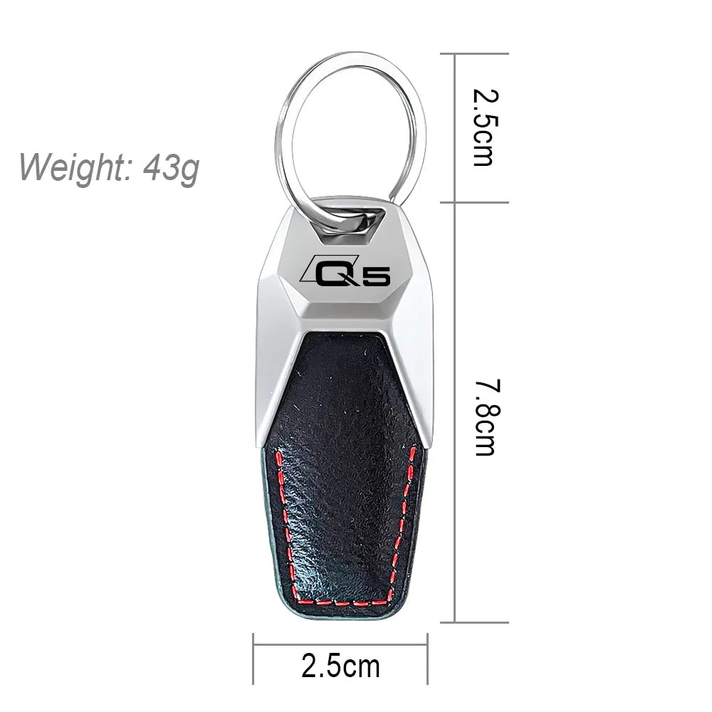 Genuine Leather Zinc Alloy Keyring 4S Store Gift Car Logo Pendant