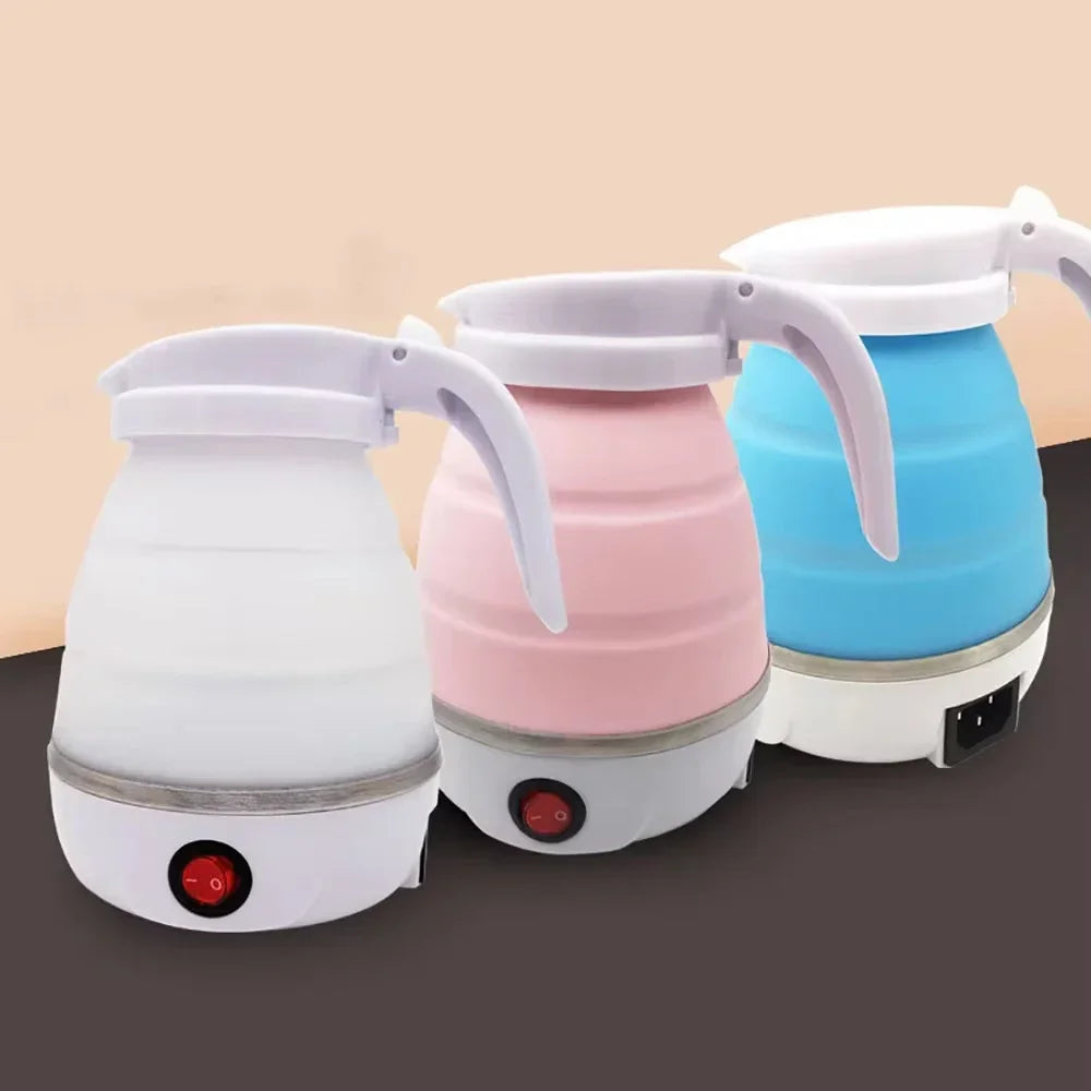 220V 0.6L Mini Folding Kettle Portable Water Heater 600W Silicone