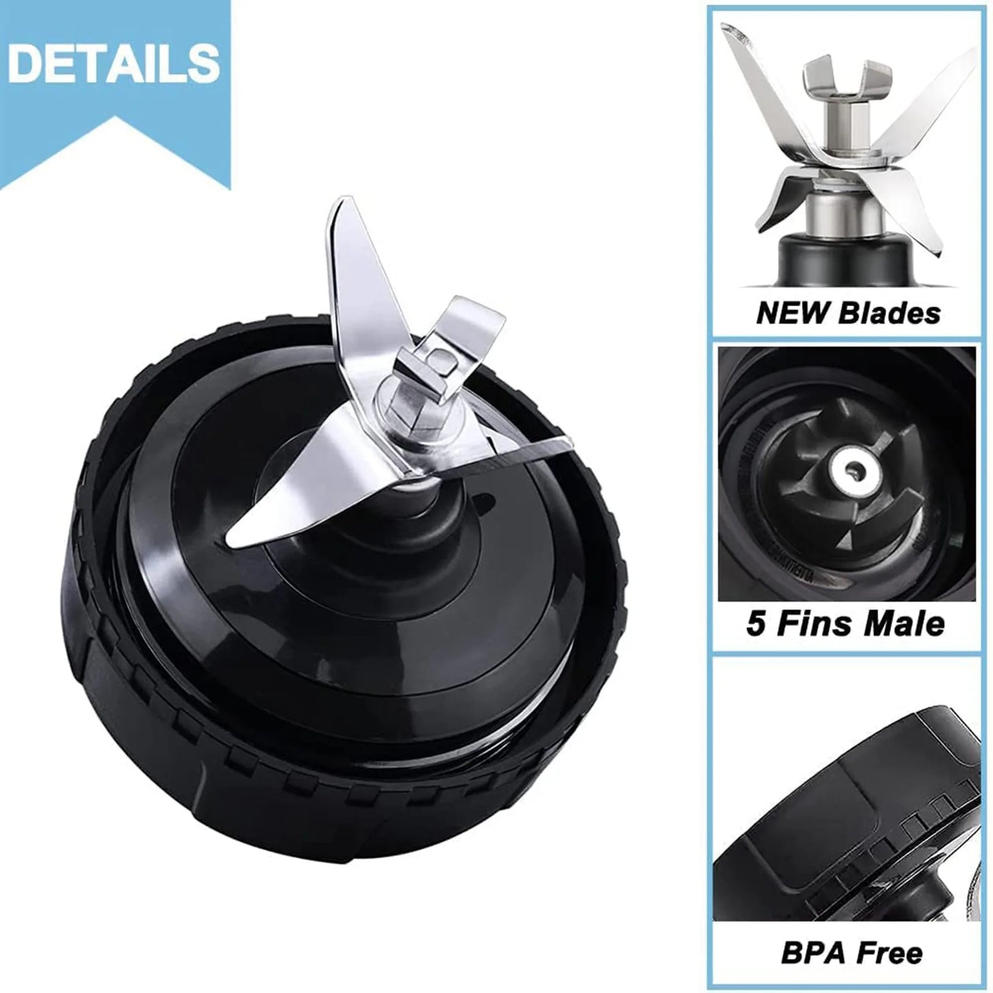 5 Fins Blender Blade for Ninja Blender QB3000, QB3000SSW-30,