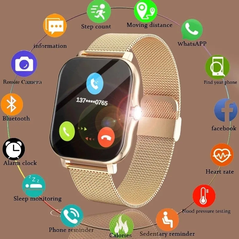 2024 Men Smart Watch Fitness Clock Sports Heart Monitor Smartwatch