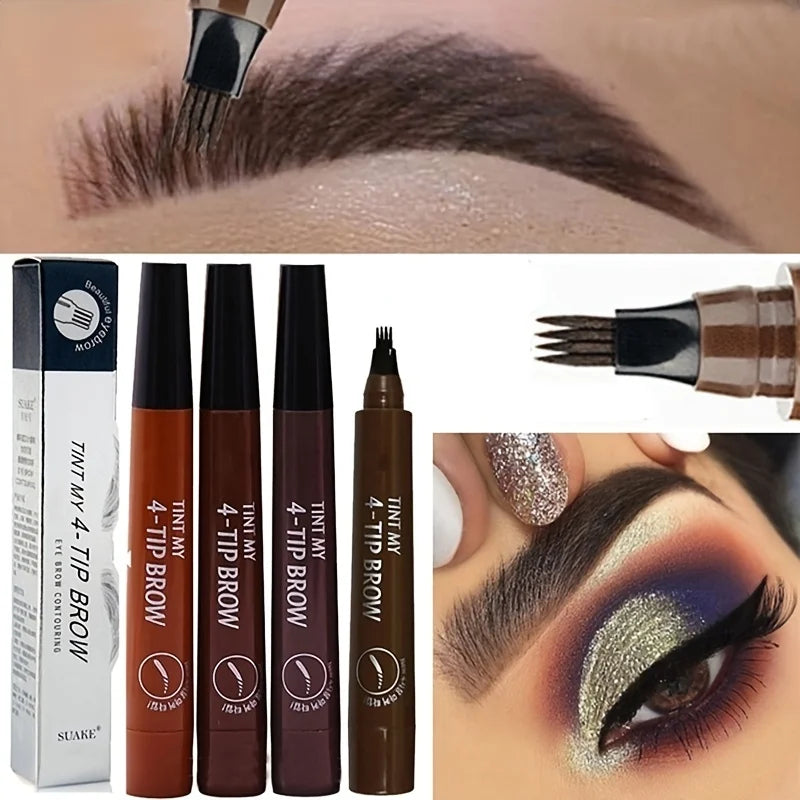 4 Splitted Head Eyebrow Pencil Long Last  Smudge Proof Waterproof