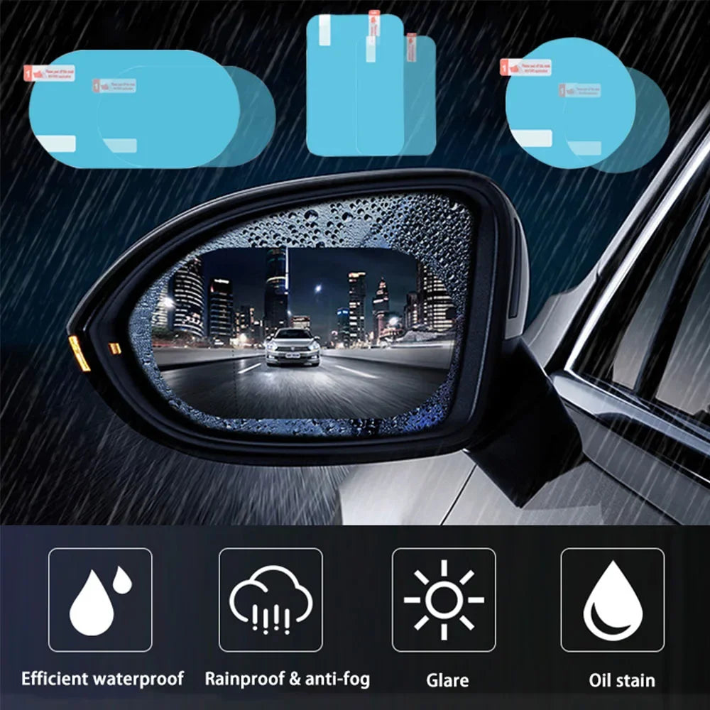 Car Rearview Mirror Film Side Window Rainproof Clear Film 2 Pcs Anti