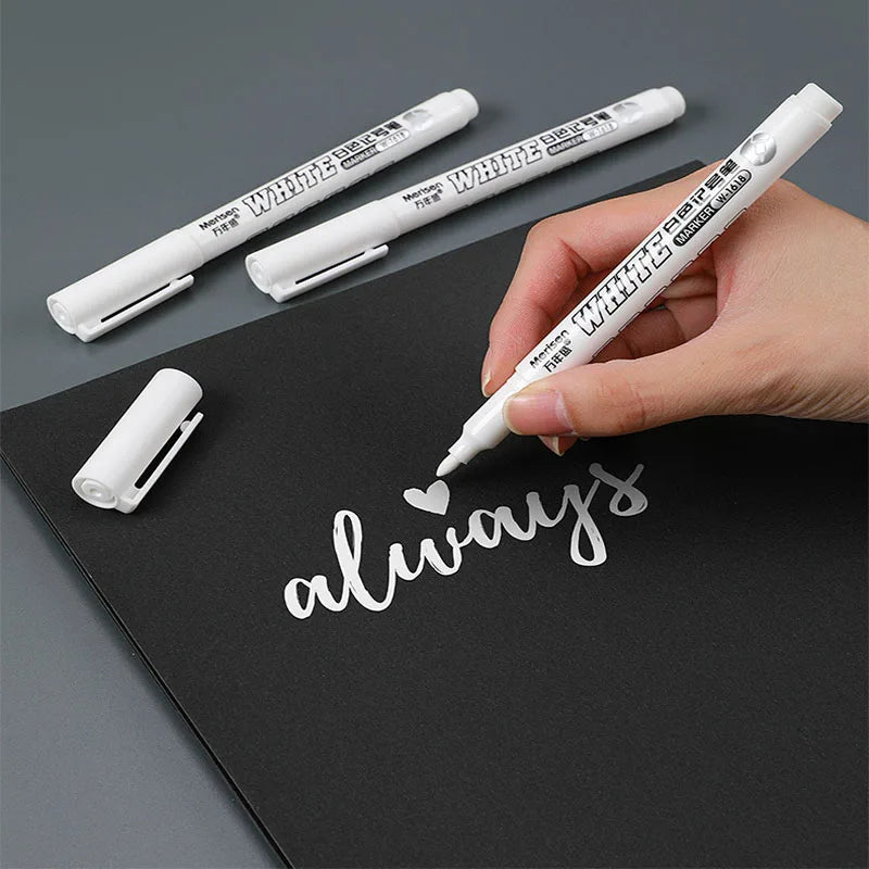 New 1/2/3PCS Waterproof Metal Marker Permanent White Paint Pen Washing