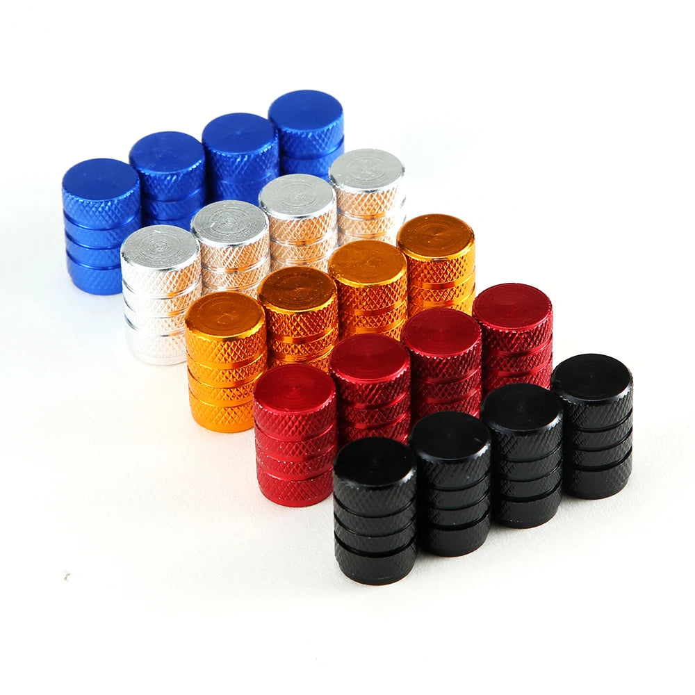 AQTQAQ Aluminum Alloy Car Wheel Tire Valve Caps Tyre Rim Stem Covers