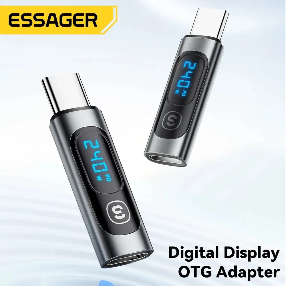 Essager USB 2.0 OTG Adapter 240W Fast Charging USB C To Type C Display