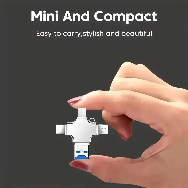 4 in 1 Memory Micro SD Card Reader for IPhone Ipad Android Mac PC