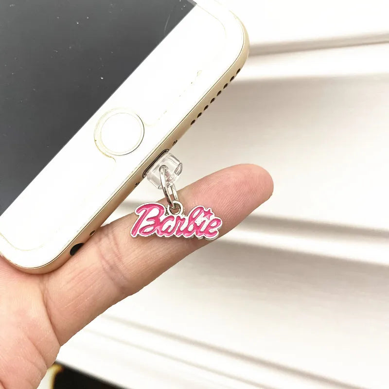 MINISO Barbie Metal Phone Anti-Dust Plug For iPhone Samsung Huawei