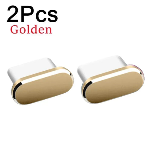 2Pcs 16PM Metal Dust Plug For iPhone 16 15 Pro Max Plus USB Type C