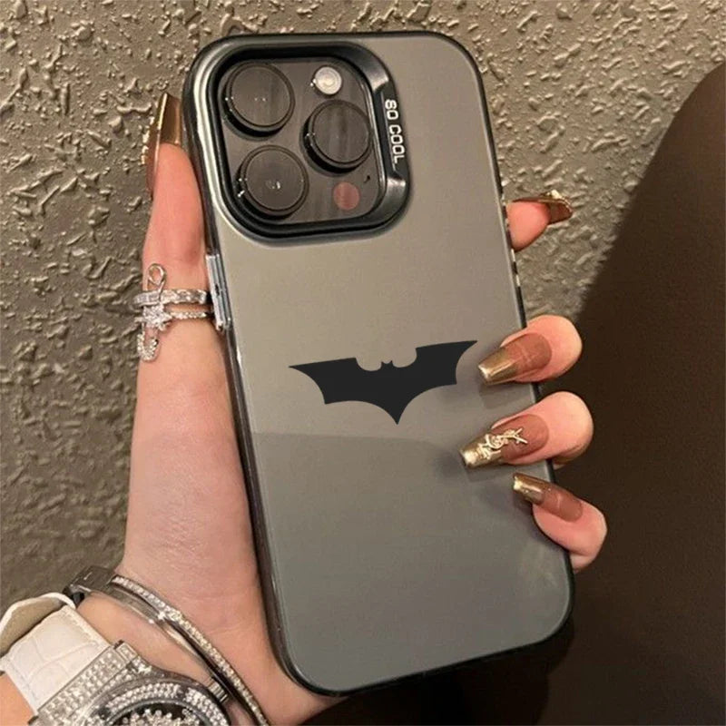 For iPhone 16 Pro Max Case Bat Spider Pattern Matte Texture Phone Case