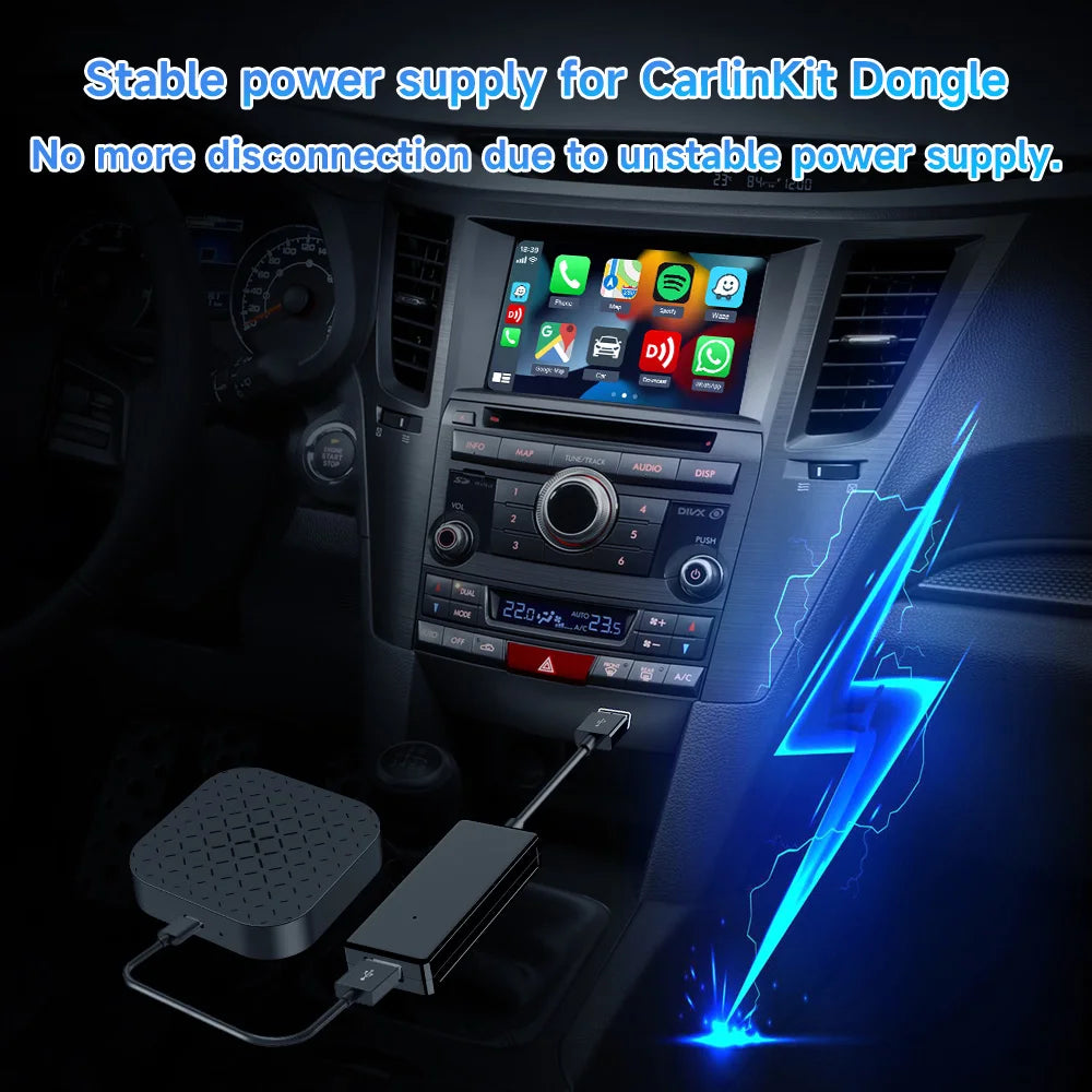 CarlinKit Car Power Supply Cable Solve Use Android 13 CarPlay Ai Box