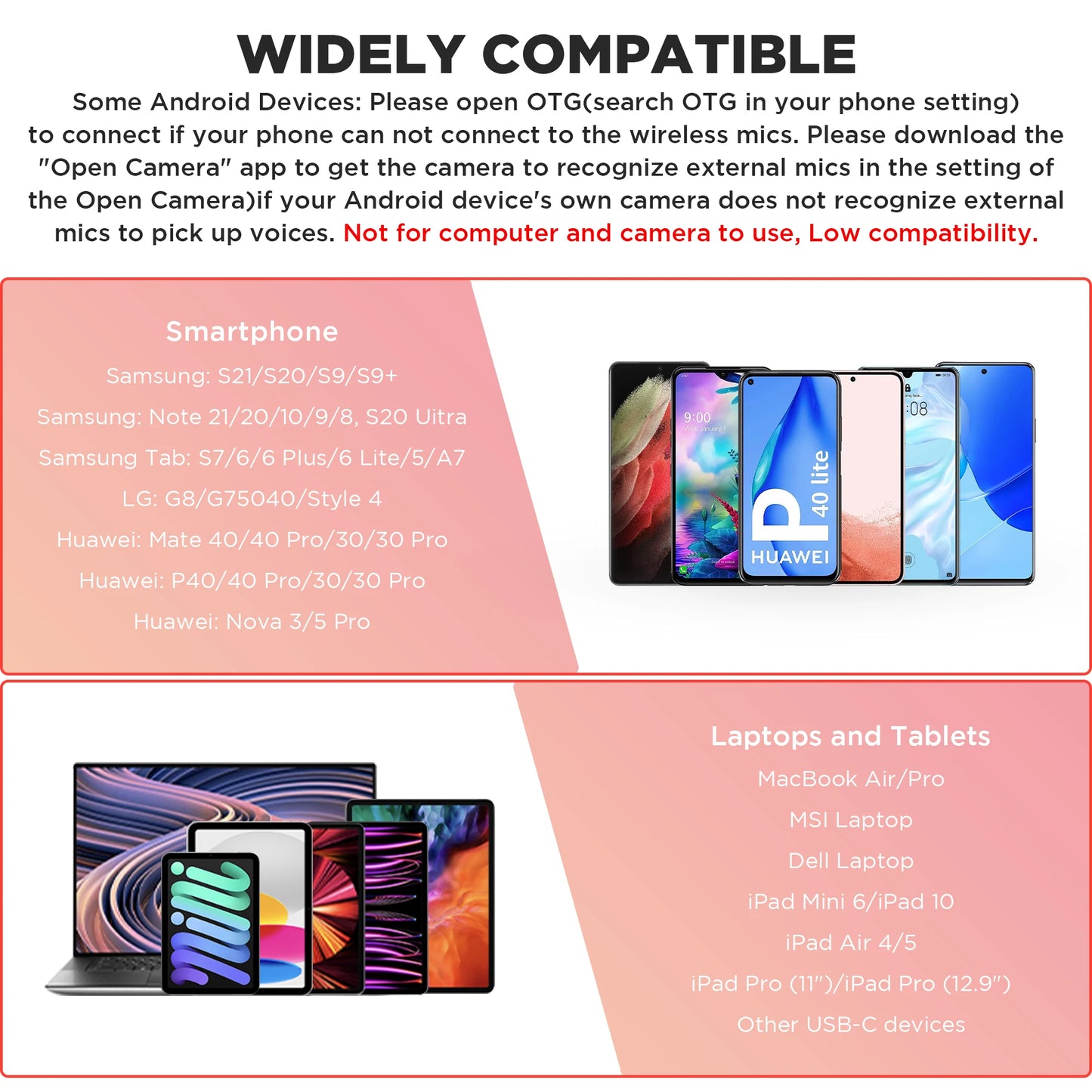 BOYA BY-V-P Wireless Lavalier Lapel Microphone for iPhone15 14 Android