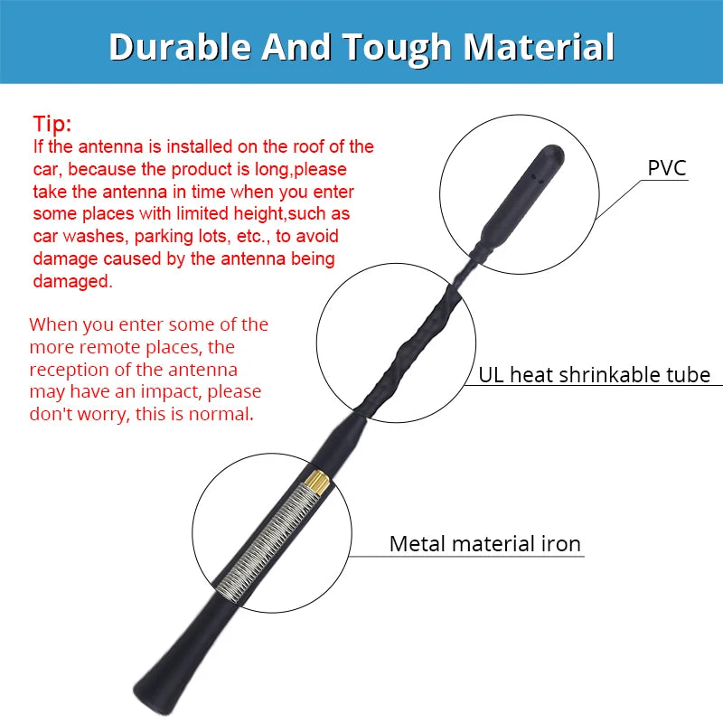 9/11/16 Inch Car Roof Mount Mast Antenna Universal Stereo Radio FM AM