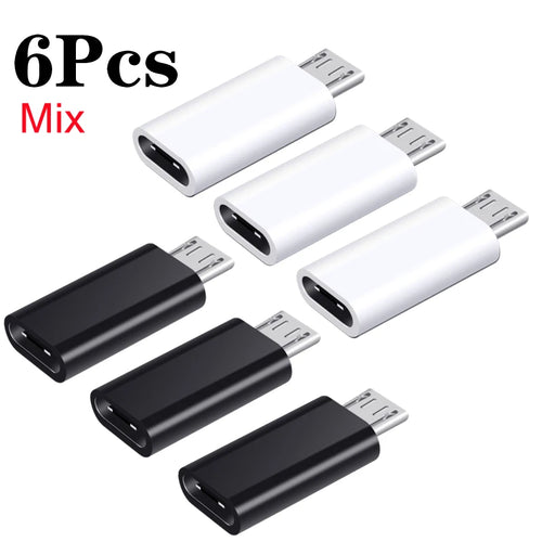 1-6Pcs USB Type C Female To Micro USB Male Adapter Connector TypeC USB