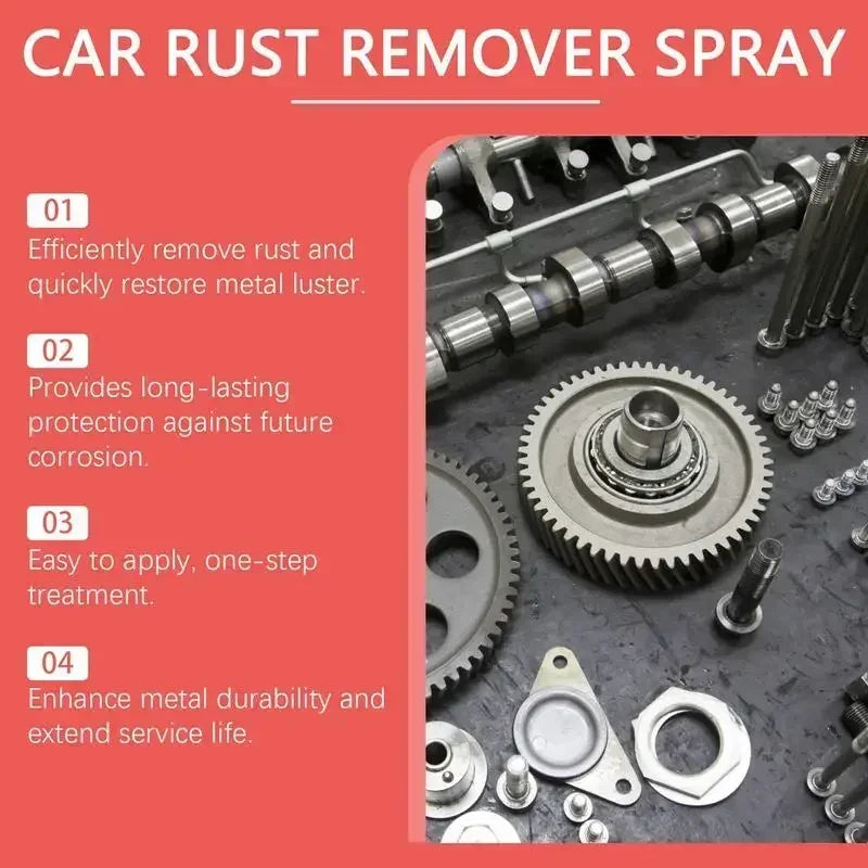 Car Rust Remover Spray Metal Surface Chrome Cleaner Car Body Paint
