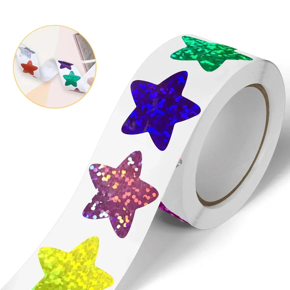 500/1000PCs Colorful Star Adhesive Stickers Kawaii Animal Scrapbook