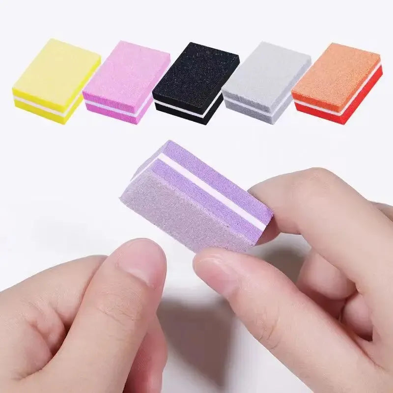 50pcs Double Sided Mini Nail File Block Sanding And Polishing Nail