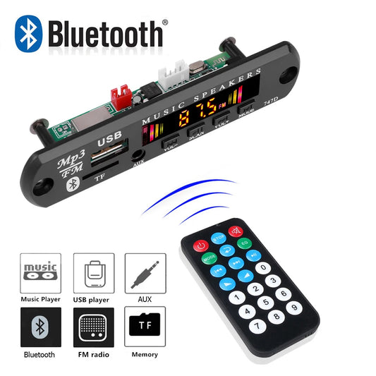 Kebidu Bluetooth 5.0 Car Kit Wireless MP3 Decoder Board Audio 9V-12V