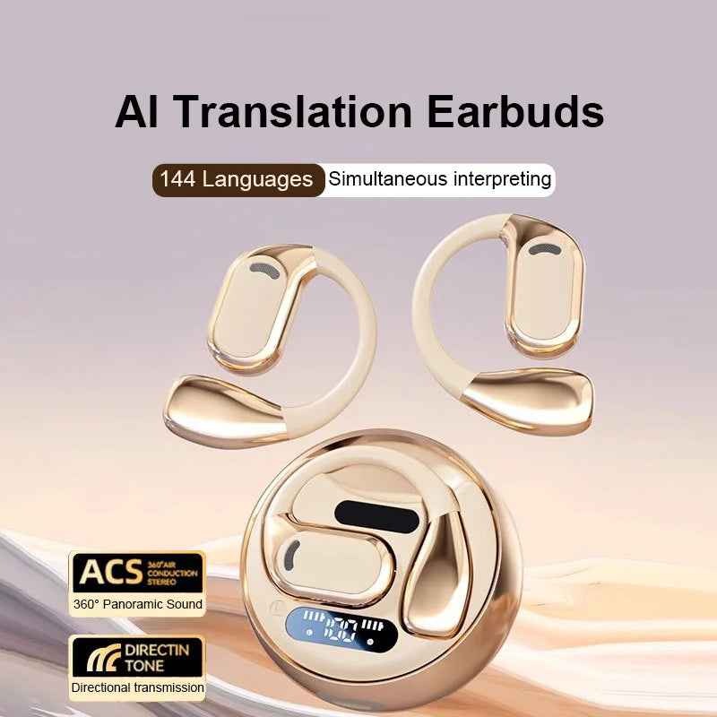 2025 New AI Translation Earbuds OWS Non In Ear Bluetooth 5.4 ENC