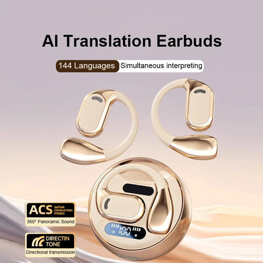 2025 New AI Translation Earbuds OWS Non In Ear Bluetooth 5.4 ENC