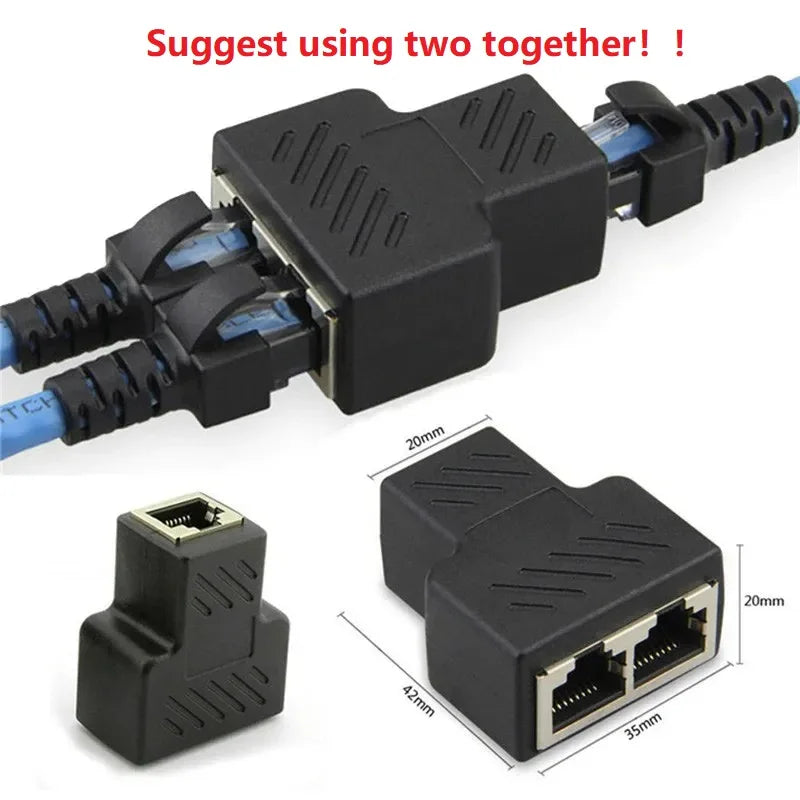 8P8C adapter connector network RJ45 distributor Ethernet 1-on-2