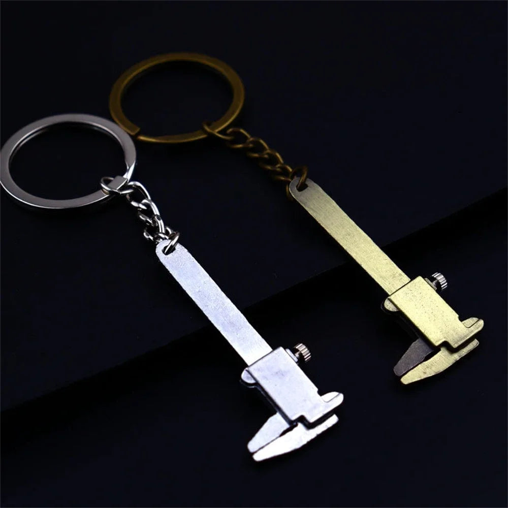 Mini Vernier Caliper Pocket Key Chain Keyring Ornaments Small 3D