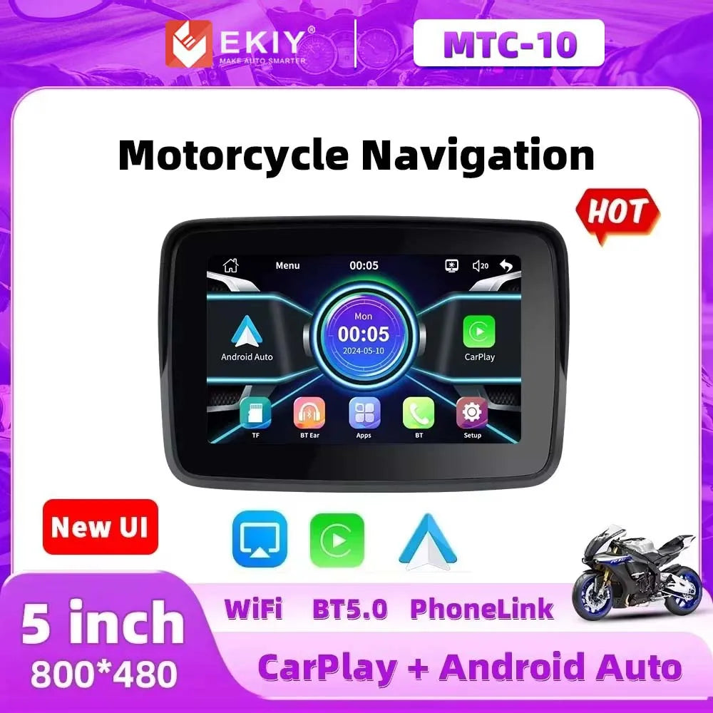 EKIY Motorcycle Navigation Carplay Display Screen Portable Motorcycle