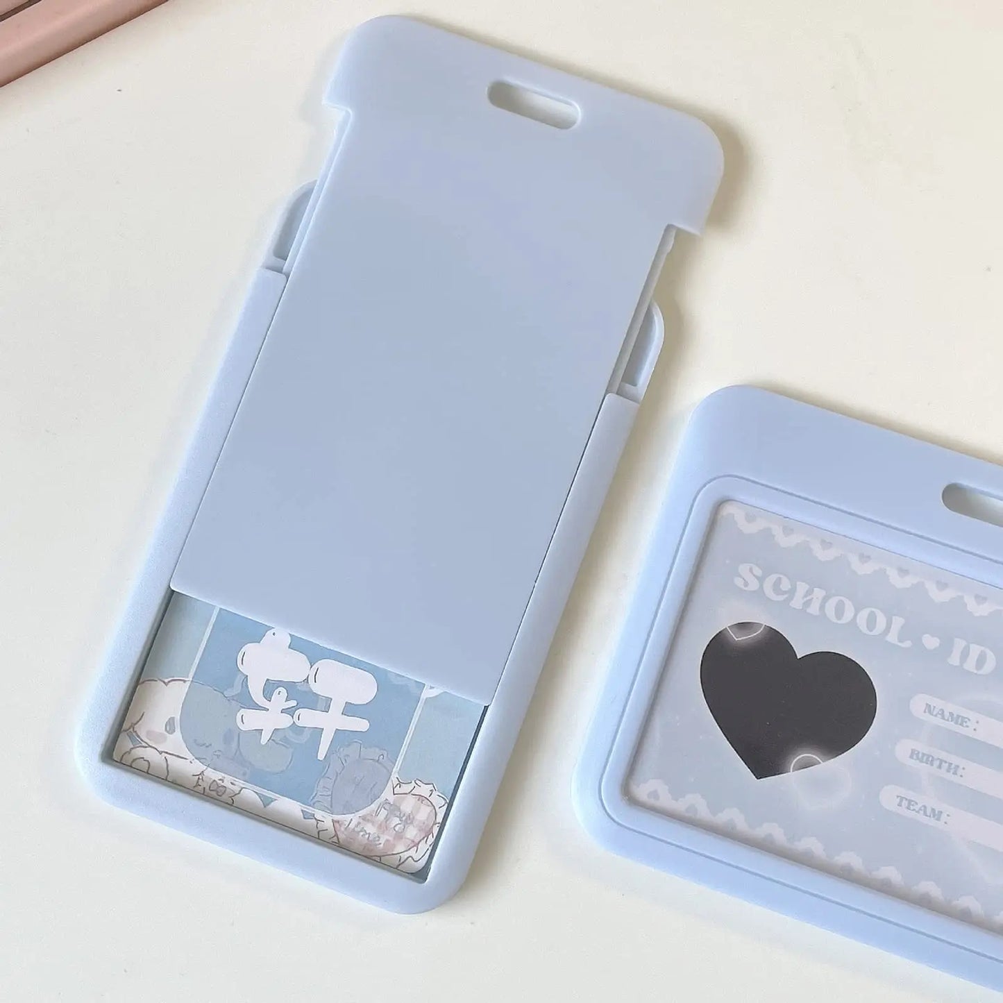 Blue Card Holder Kawaii Baby Blue Milk Photo Credit Card ID Bank Card