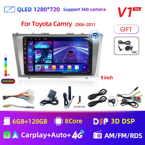 2din 9" 4G Carplay Android 12 Car Radio Multimedia Video Player For