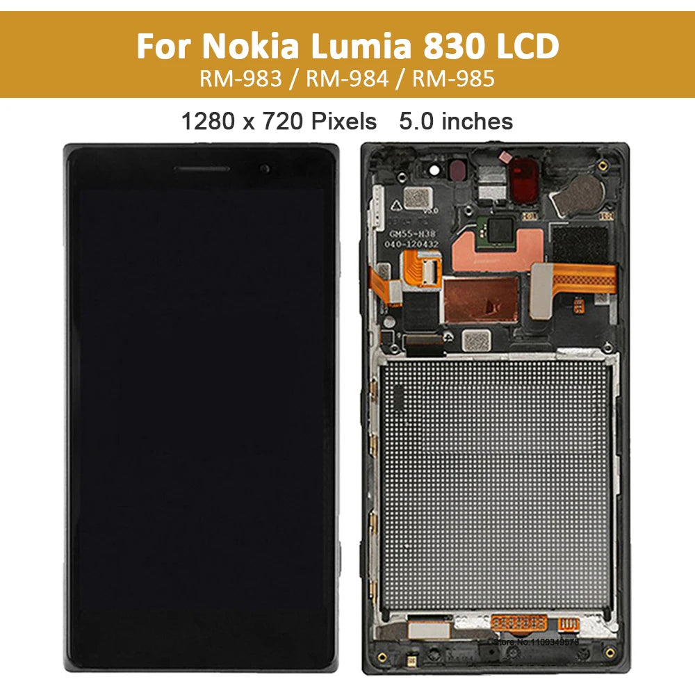 5.0" Original LCD Display For Nokia Lumia 830 RM-983 RM-984 RM-985 LCD