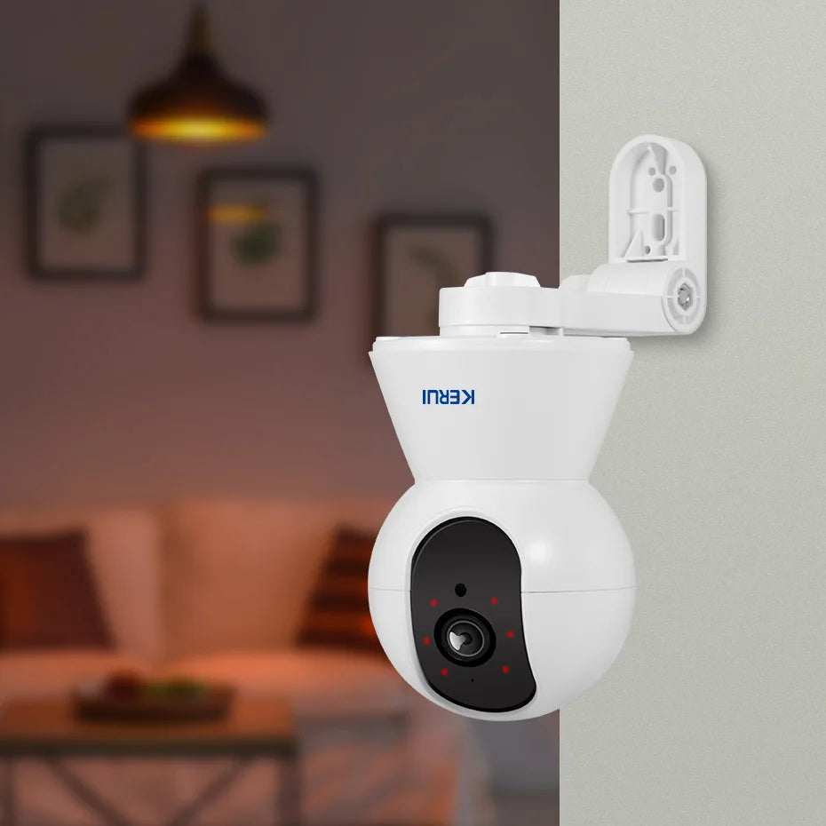 KERUI 4K 8MP Tuya Smart Mini WiFi IP Camera With Bracket Indoor