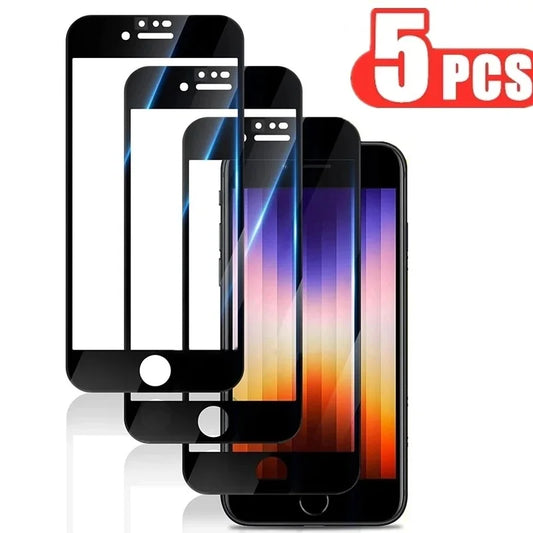 5Pcs Screen Protector on the for iPhone 7 8 6 6S Plus Tempered Glass