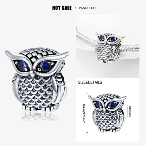 Sterling Silver 925 Devil Eye Charm Owl Miracle Beads Suitable for