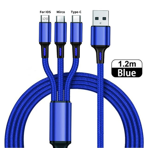 4 In 1/ 3 In 1 Micro USB Type C Fast Charging Cable 3A Quick Charge