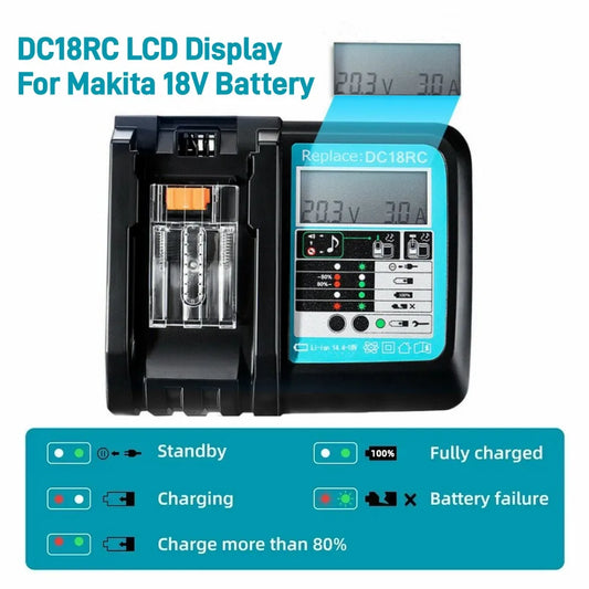 DC18RC Li-ion Battery 3A Charger for Makita 18V 14.4V