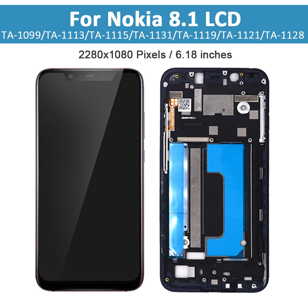6.18"Original LCD For Nokia 8.1 LCD Display Touch Screen Digitizer