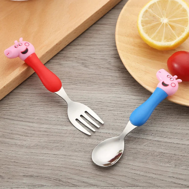 Hasbro Peppa Pig Tableware Fork Spoon Action Doll Toy George Pig Mom