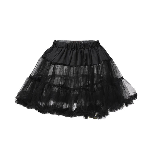 Women Girls Ruffled Short Petticoat Solid Fluffy Bubble Tutu Skirt