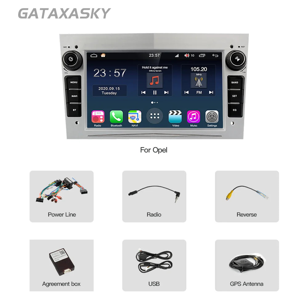 GATAXASKY Car Android Radio Multimedia For Opel Vauxhall Astra H G J