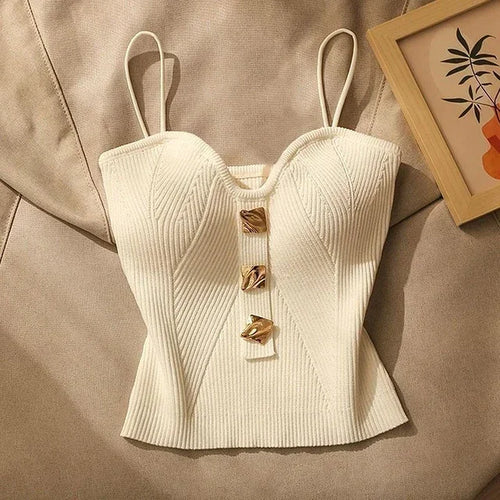 Summer Cross-Knit Suspender Women'S French Style Sexy Beauty Camisole