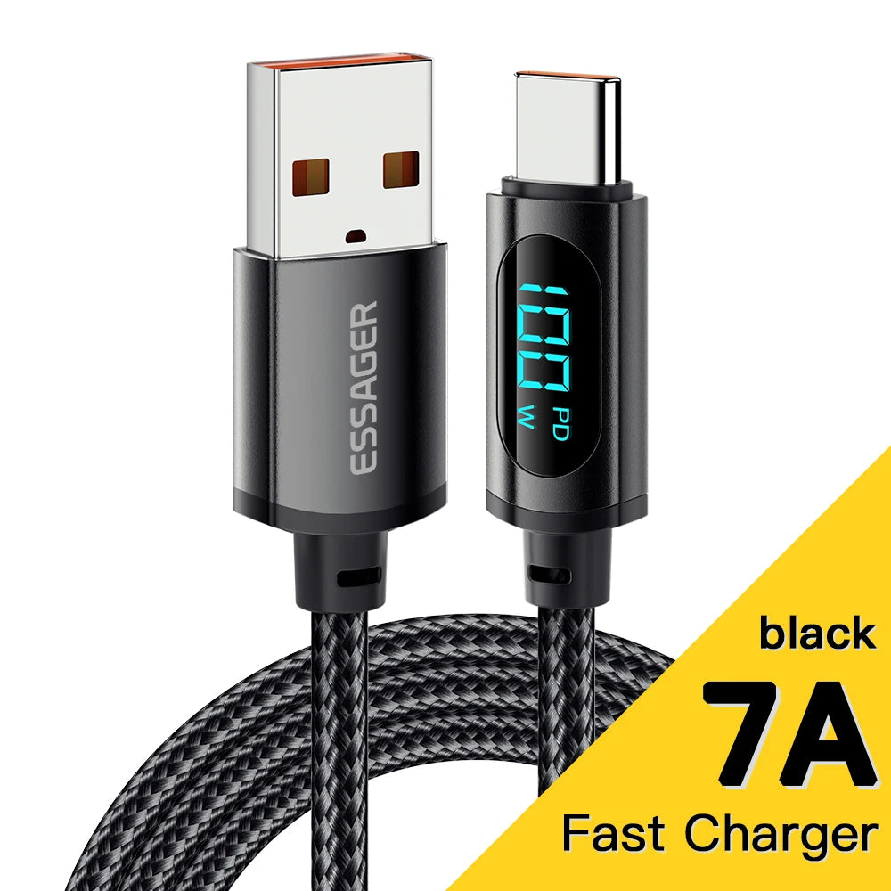 Essager PD 100W USB Type C Cable to USB C 7A Fast Charging Charger