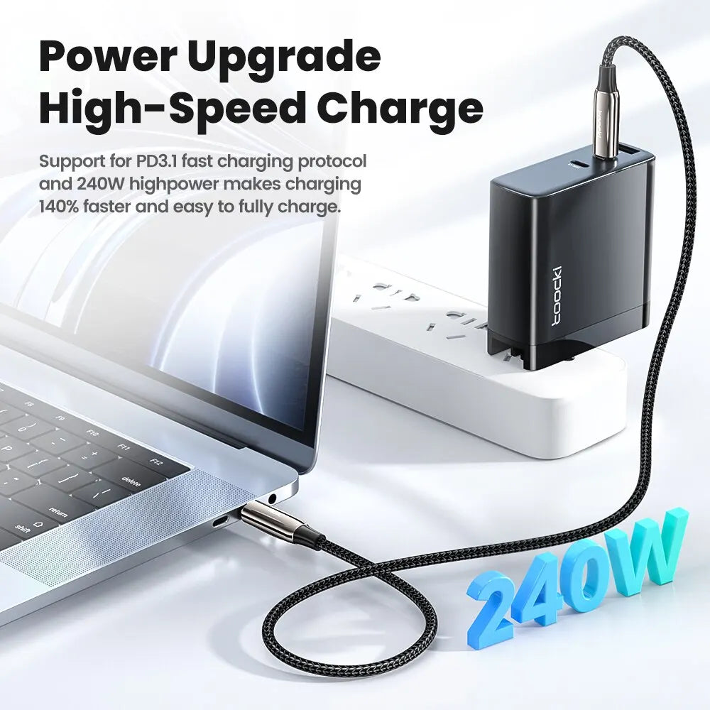 Toocki 240W USB C To Type C Cable PD3.1 48V 5A Super Fast Charging