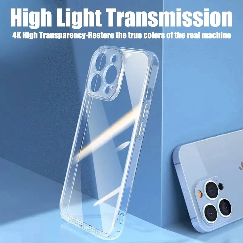 Transparent Soft TPU Silicone Case For iPhone 11 12 13 Mini 14 15 Pro