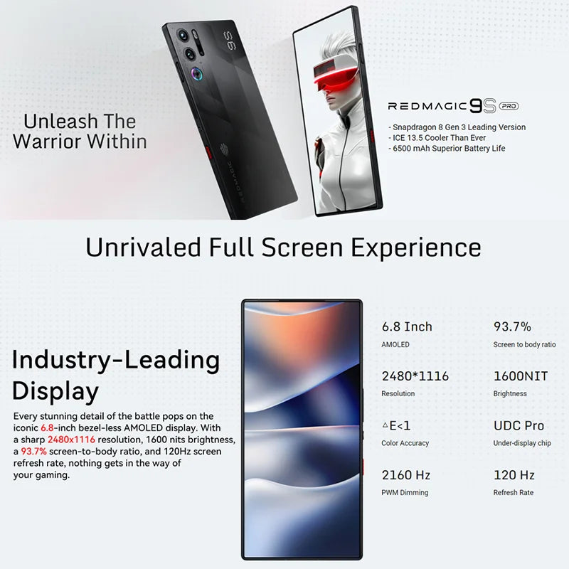 Original RedMagic 9s Pro Global Version 5G Gaming Phone 6.8"