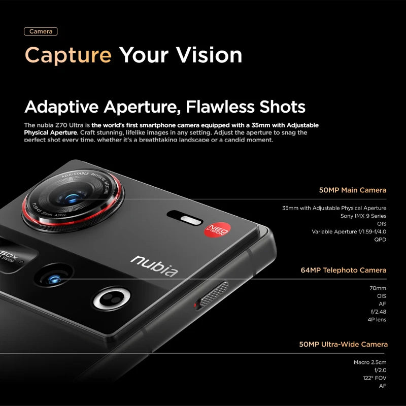 New Original Global Version Nubia Z70 Ultra NX733J Snapdragon 8 Elite