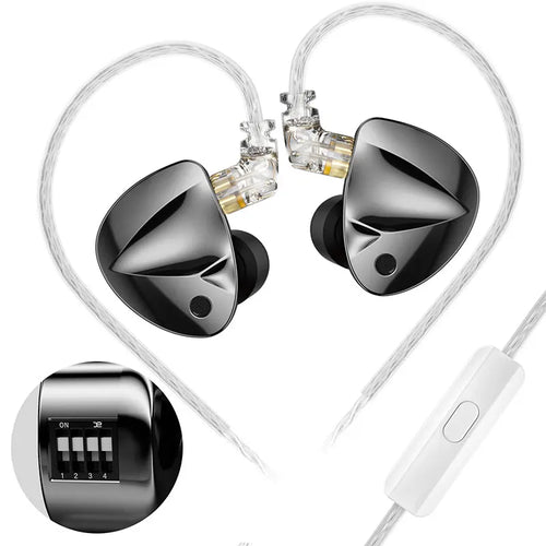 KZ D-Fi Earphones HIFI Bass Earbuds Monitor 4-Level Tuning Switch