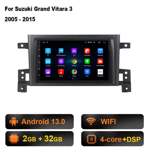 2din Car radio Android 13 For Suzuki Grand Vitara 3 2005-2010