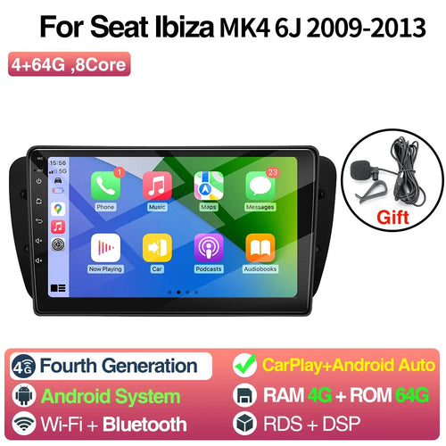 Android Car Radio for Seat Ibiza MK4 6J 2009-2013 Multimedia Player