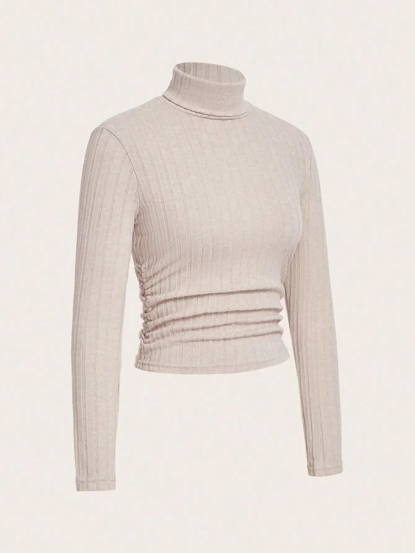 Autumn and Winter Sexy Texture Pit Stripe Slim Knit Long Sleeve