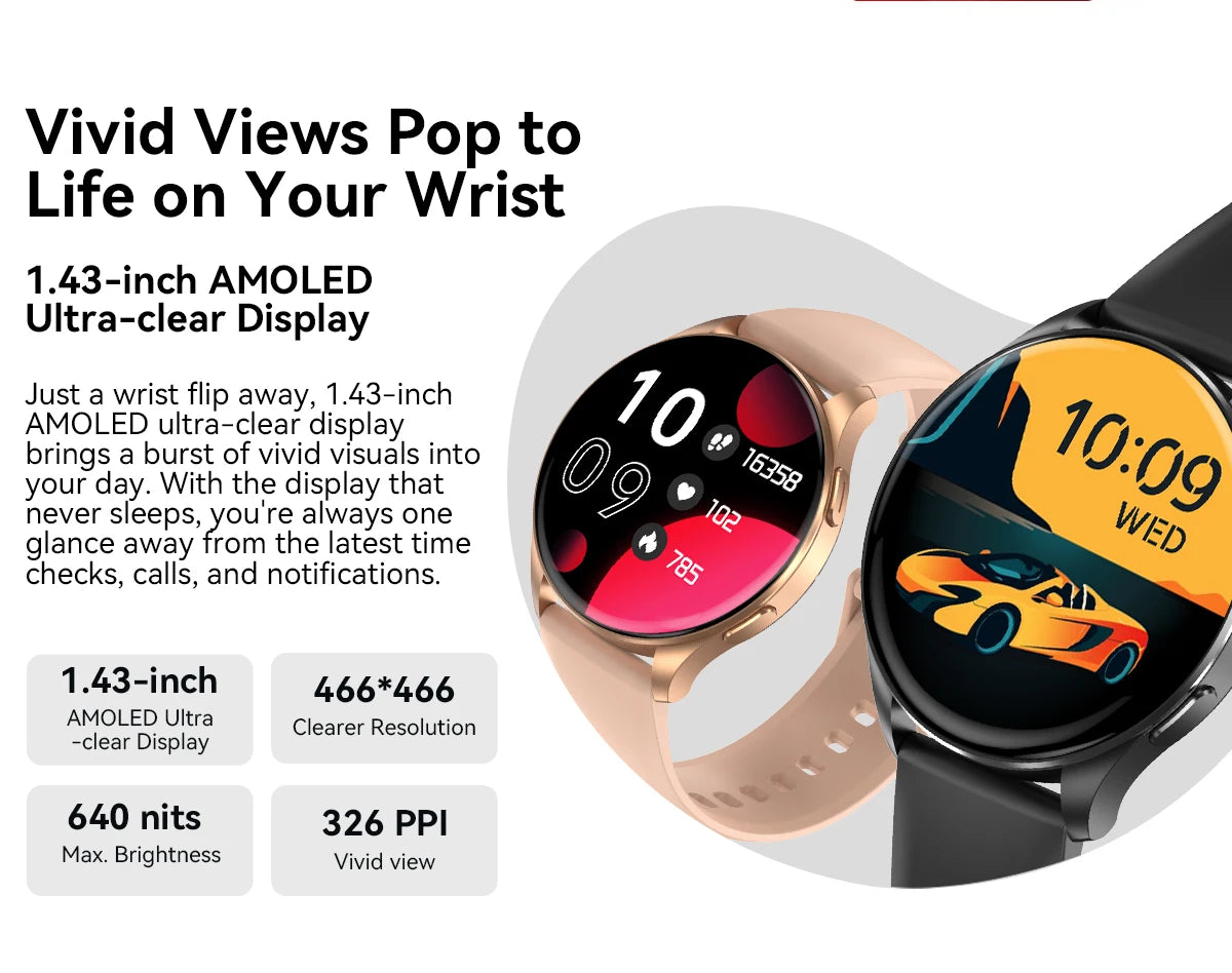 Blackview 2024 New Smartwatch X20 Watch AMOLED Display Hi-Fi Bluetooth